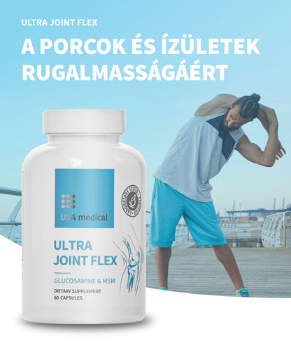 USA Medical Ultra Joint Flex, Porc támogató kapszula C-vitaminnal, MSM-mel, glükozaminnal és kurkumával 60 db