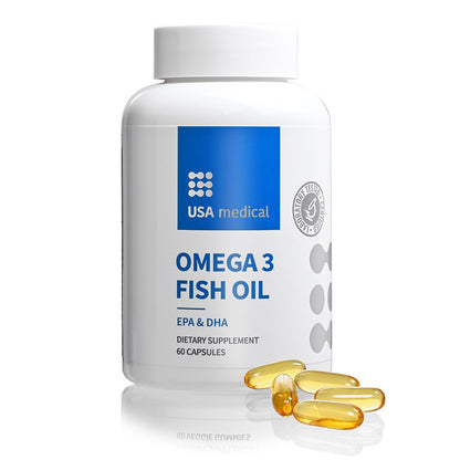 USA Medical Omega 3 Fish Oil Halolaj kapszula magas EPA & DHA tartalommal