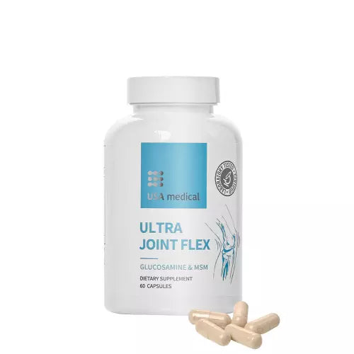 USA Medical Ultra Joint Flex, Porc támogató kapszula C-vitaminnal, MSM-mel, glükozaminnal és kurkumával 60 db