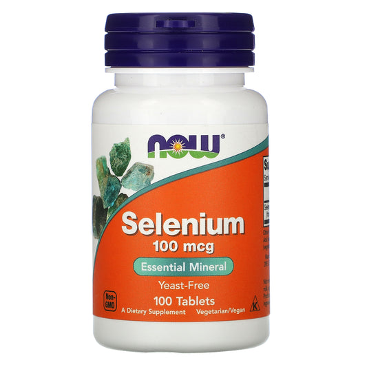 NOW Selenium 100 mcg - 100 Tablets, elősegíti a sejtek védelmét a káros oxidatív hatásoktól