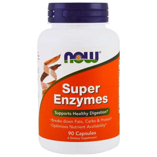 NOW Super Enzymes - 90 Capsules, az egészséges emésztés támogatására