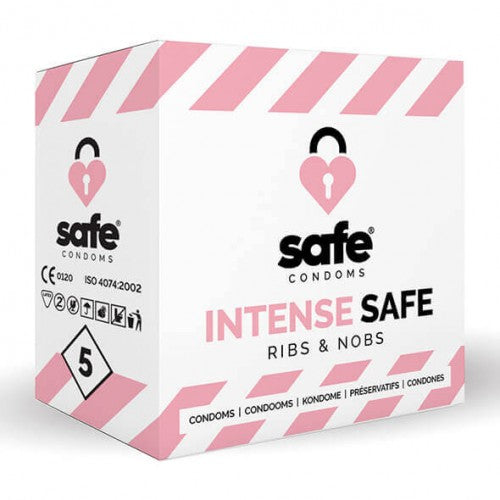 SAFE Intense Safe - bordázott-pontozott óvszer (5db)